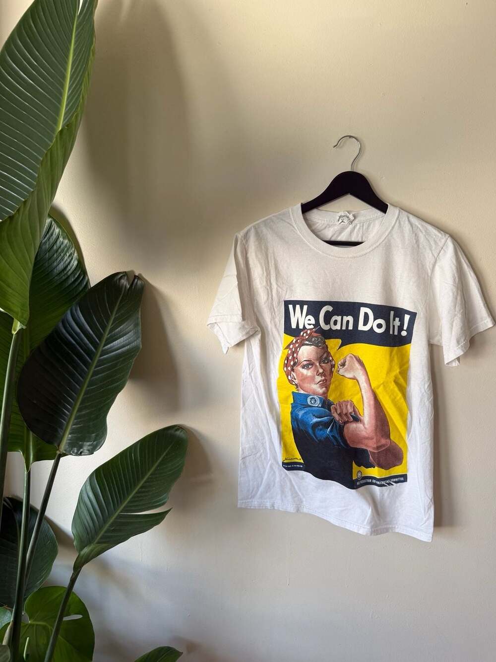 Jerzees HiDensity T-Shirt Rosie the Riveter We Can Do It WW2 Poster White Size S